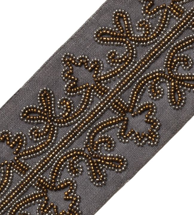 Nova Beaded Border Trimming by Samuel & Sons Bronze