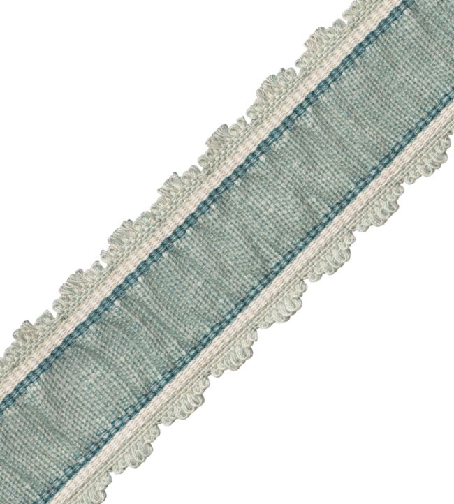 Tiverton Pleated Border Trimming by Samuel & Sons Aqua