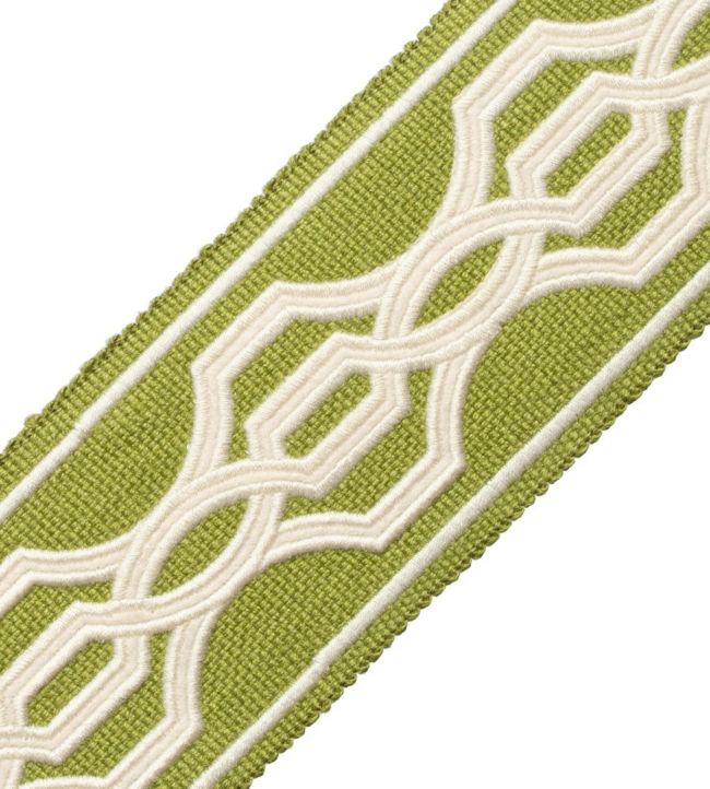 Veranda Linen Applique Border Trimming by Samuel & Sons Leaf