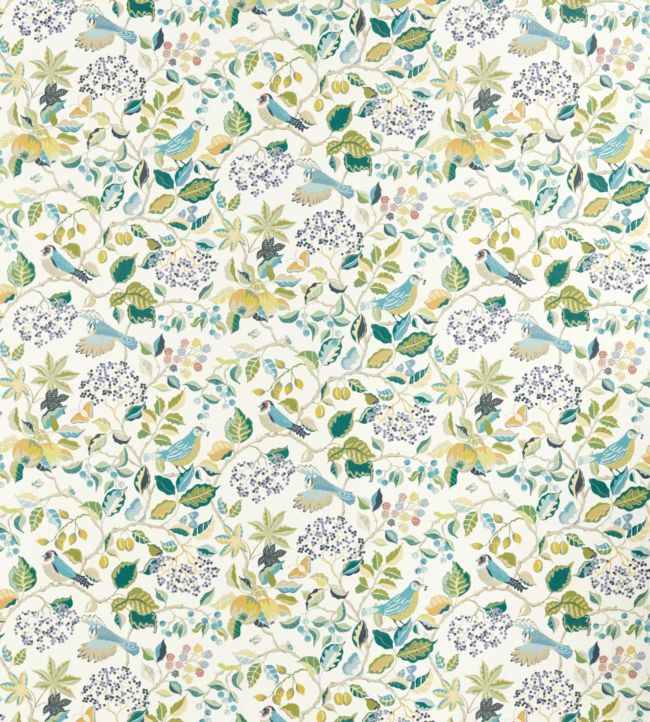 Birds And Berries Fabric by Sanderson Southwold Blue