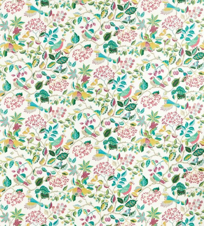 Birds And Berries Fabric by Sanderson Fern