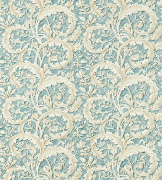 Tilia Lime Fabric by Sanderson Soft Teal