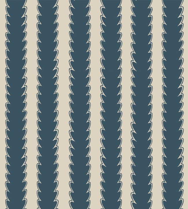 Scallop Stripe Wallpaper by Josephine Munsey Beakster Blue/Edge Sand