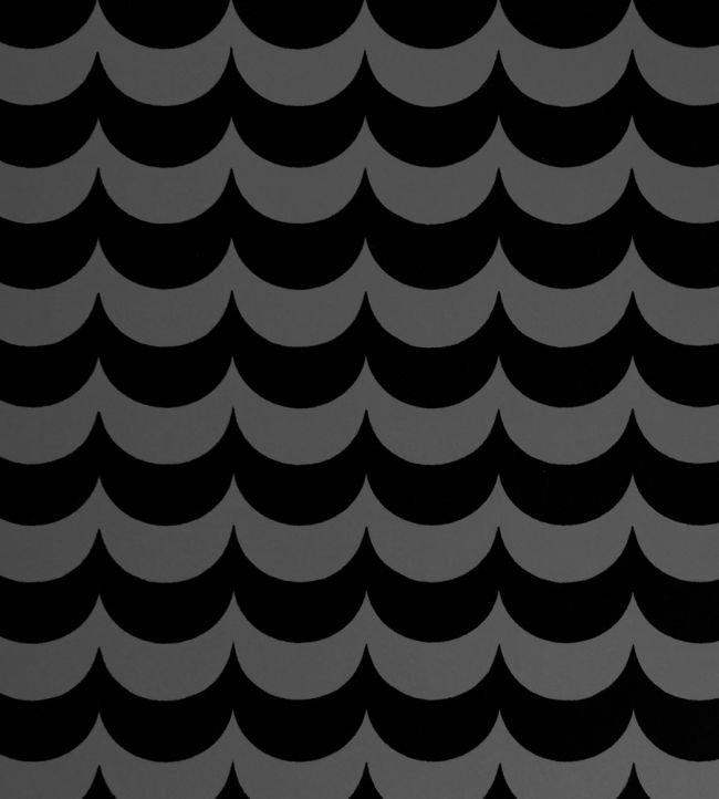 Scoop Flock Wallpaper by Erica Wakerly Black Flock