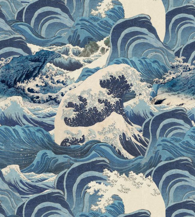Sea Waves Wallpaper in Light Blue by MINDTHEGAP | Jane Clayton