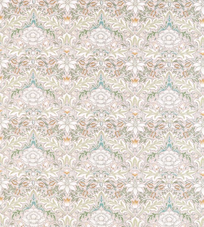 Simply Severn Fabric by Morris & Co Cochineal / Willow
