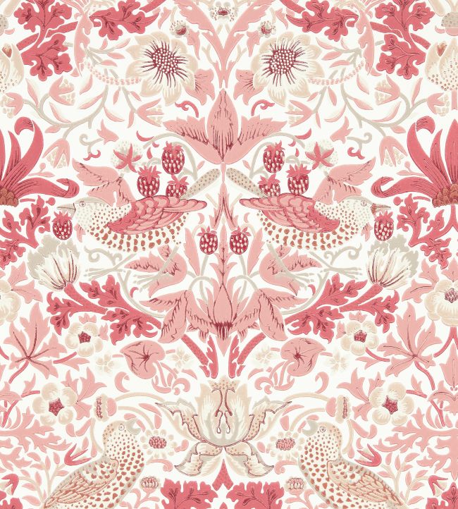Simply Strawberry Thief Wallpaper in Madder by Morris & Co | Jane Clayton