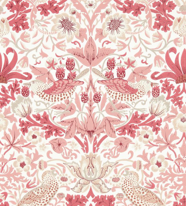 Simply Strawberry Thief Wallpaper in Madder by Morris & Co | Jane Clayton Simply Strawberry Thief Wallpaper in Madder by Morris & Co | Jane Clayton