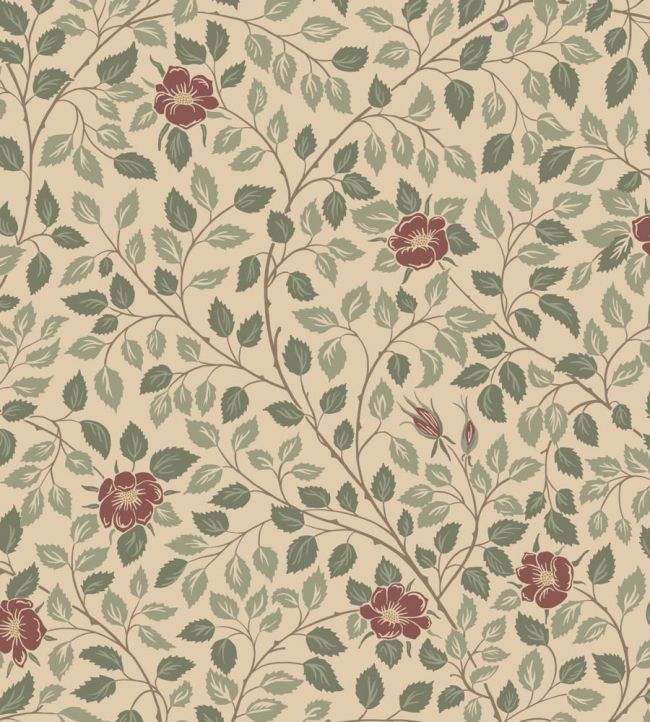 Solliden Wallpaper by Sandberg Burgundy