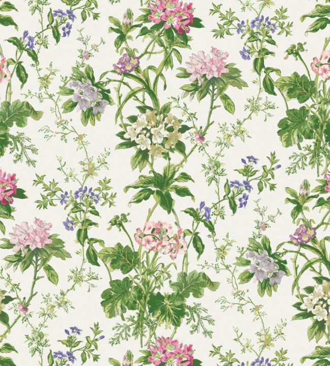 Somerhill Fabric by Nina Campbell Pink/Green/Mauve