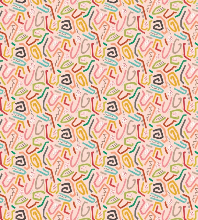 Squiggle Wallpaper by Ohpopsi Coral Twist