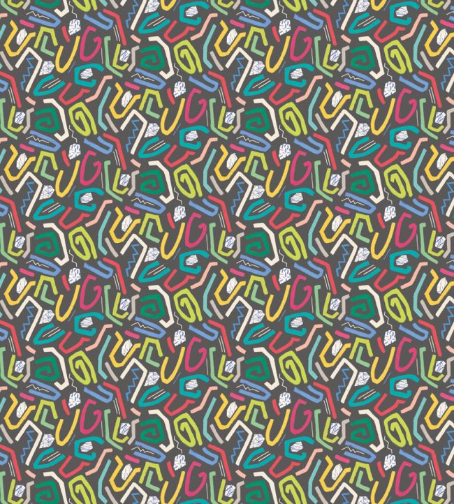 Squiggle Wallpaper by Ohpopsi Onyx Bright