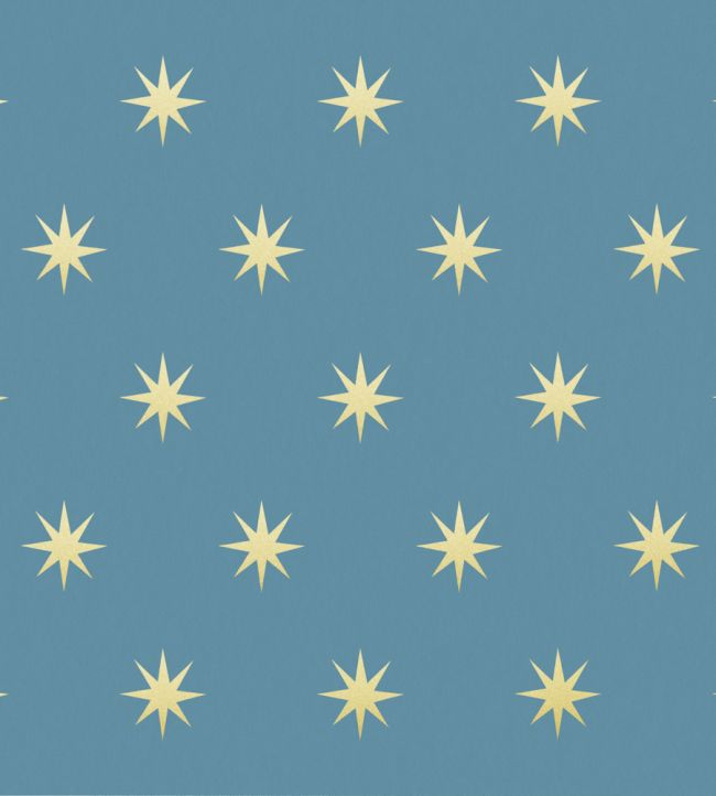 Starlight Wallpaper in Blue by Warner House | Jane Clayton