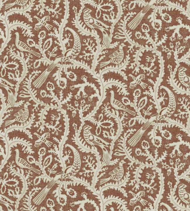Stitched Birds Wallpaper by Josephine Munsey Red