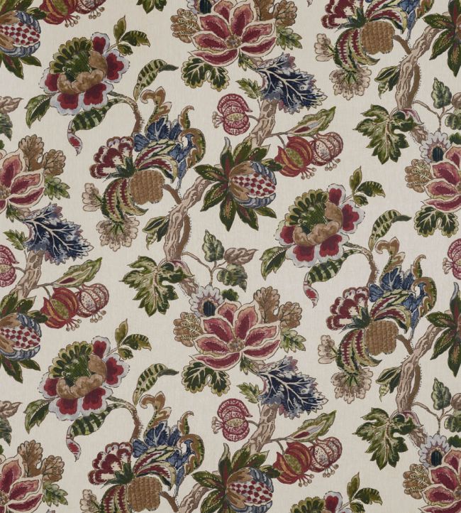 Stockbridge Fabric in Apricot and Slate by Anna French Jane Clayton