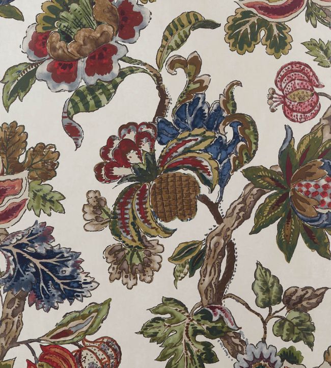 Stockbridge Wallpaper in Apricot and Slate by Anna French Jane Clayton