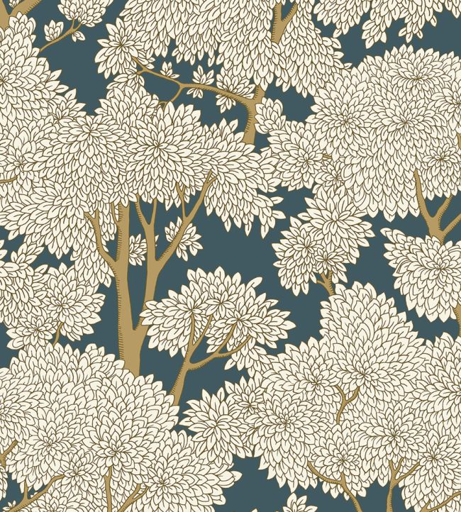 Stockend Woods Wallpaper by Josephine Munsey Navy and Ochre
