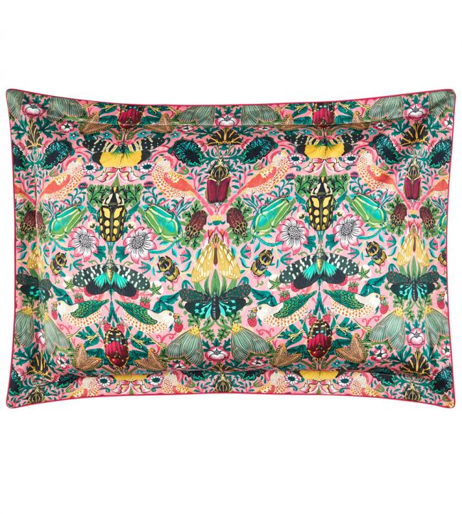 Strawberry Thief Beetle Mania Oxford Pillowcase Bedding in Miami Sunset