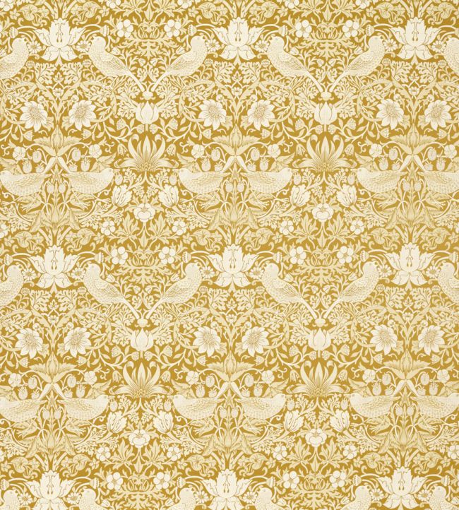 Strawberry Thief Jacquard Fabric by Clarke & Clarke Chartreuse