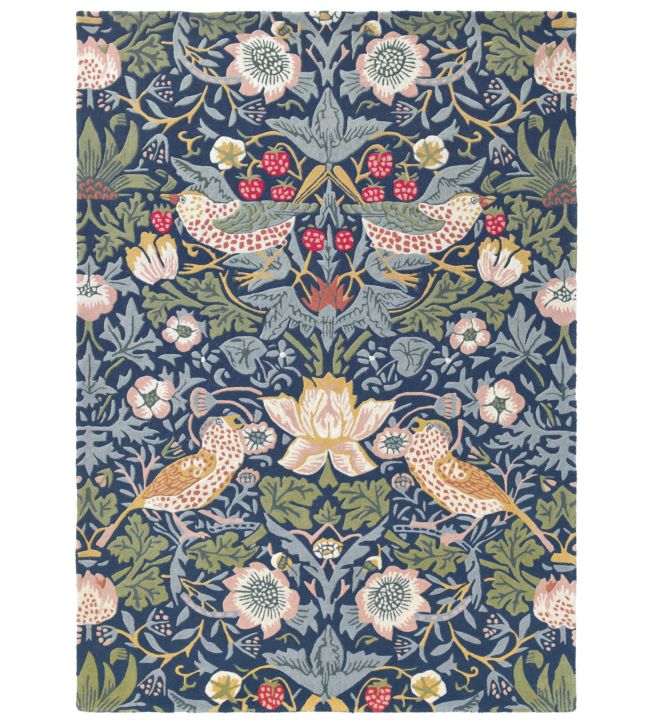 Morris & Co Strawberry Thief rug Indigo 027708-140200 Indigo