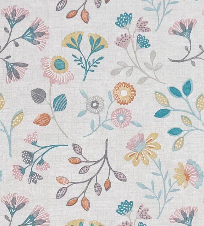 Alder Fabric by Studio G Coral/Teal