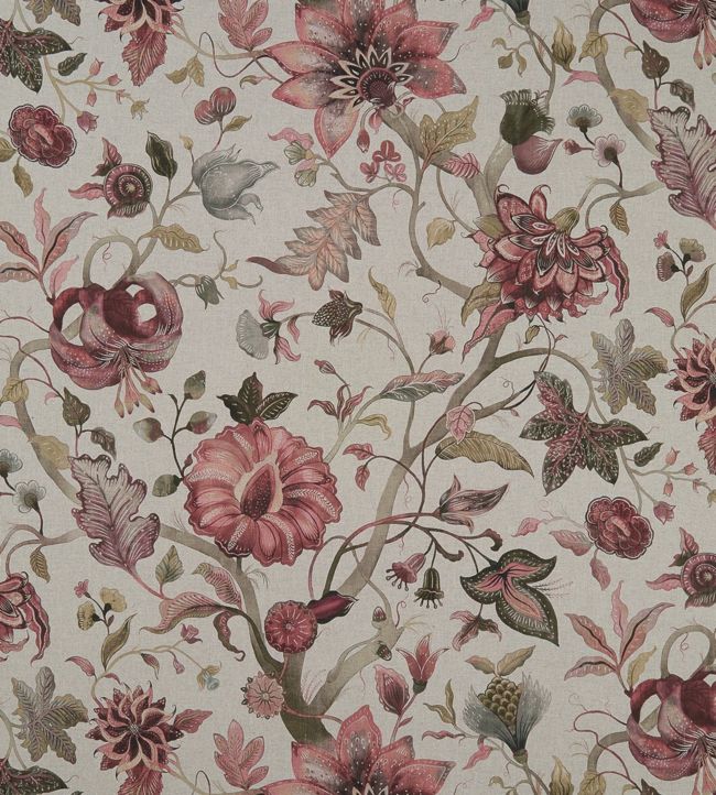 Delilah Fabric by Studio G Winterberry/Linen
