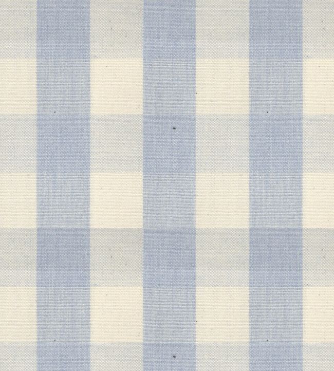 Suffolk Check Large Fabric by Ian Mankin Bluebell
