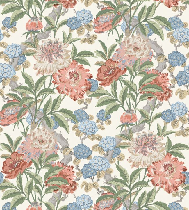 Summer Peony Wallpaper by GP & J Baker Red/Green