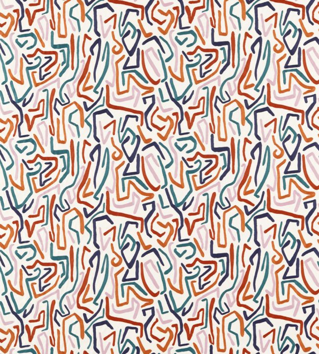 Synchronic Fabric in Brazilian Rosewood/Onsen/Fire by Harlequin Jane