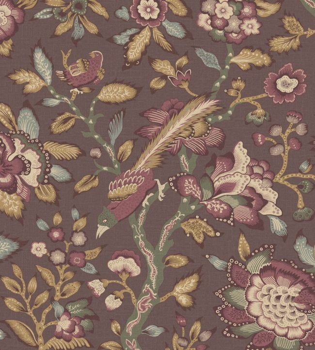 Tabley Fabric in Mulberry by Warner House Jane Clayton