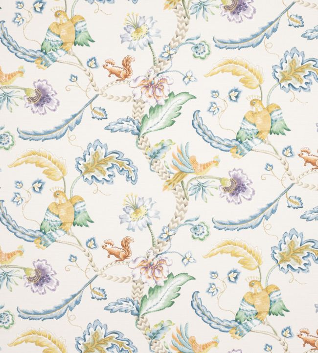 Tambora Fabric by Jane Churchill Blue/Ochre