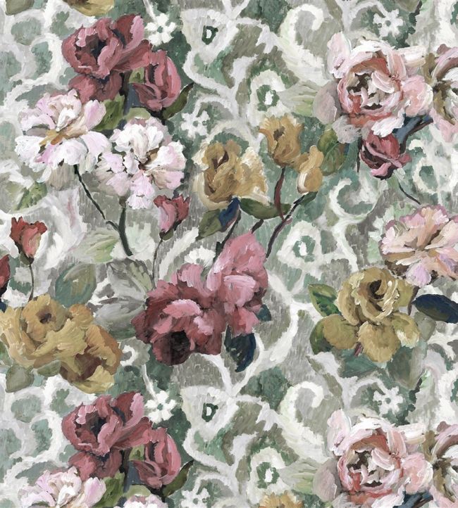 Tapestry Flower Fabric in Eau De Nil by Designers Guild