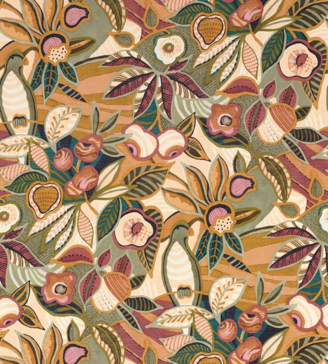 Tehuana Wallpaper by Casamance Kaki/Ocre
