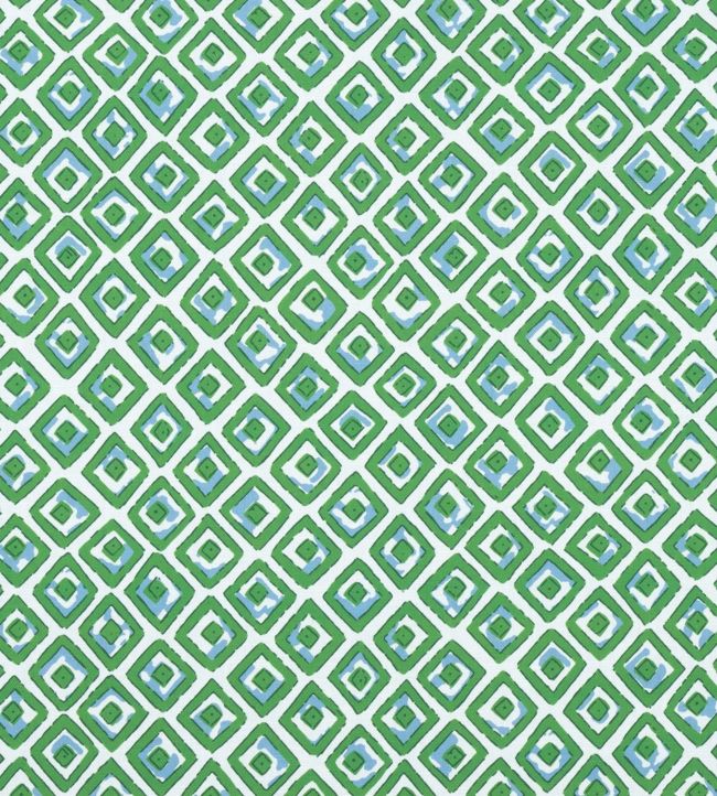 Indian Diamond Fabric by Thibaut Green