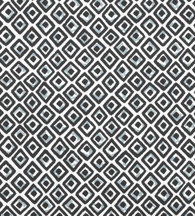 Indian Diamond Fabric by Thibaut Black