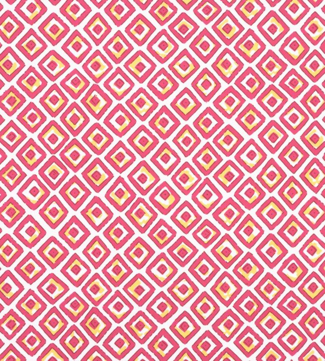 Indian Diamond Fabric by Thibaut Pink