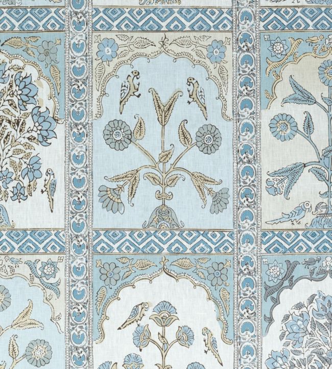 Indian Panel Fabric by Thibaut Spa Blue