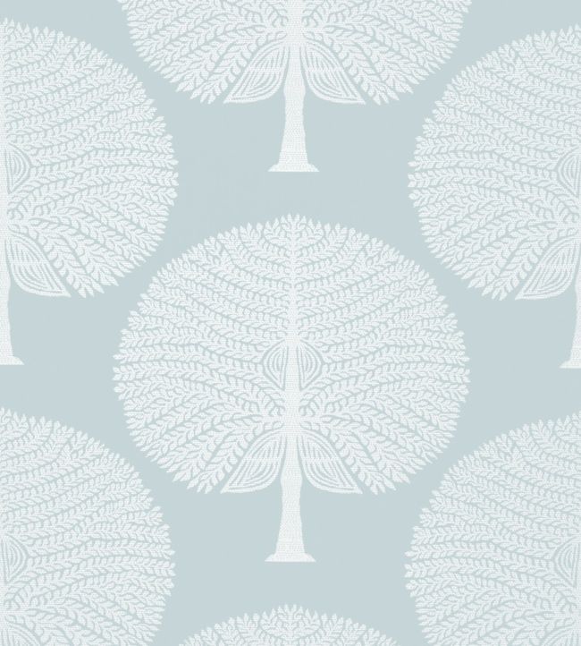 Mulberry Tree Wallpaper by Thibaut Spa Blue
