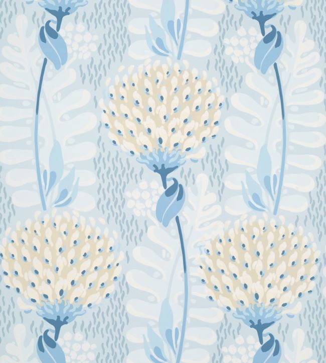 Tiverton Wallpaper by Thibaut Spa Blue