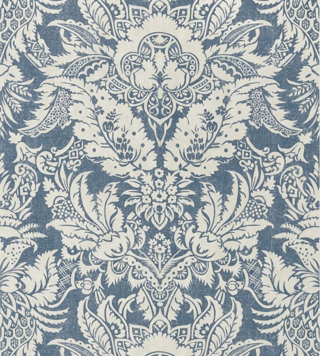 Chardonnet Damask Wallpaper by Thibaut Navy