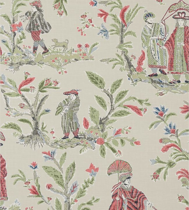 Royale Toile Wallpaper by Thibaut Red