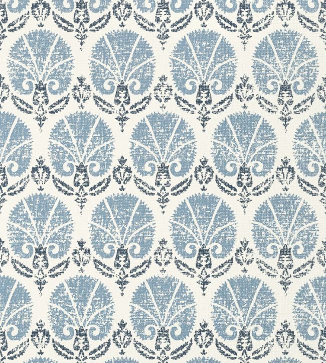 Turkish Damask Wallpaper by Thibaut in Blue/White | Jane Clayton Turkish Damask Wallpaper by Thibaut in Blue/White | Jane Clayton