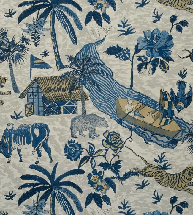 Tiger Reserve Wallpaper by Thibaut Navy