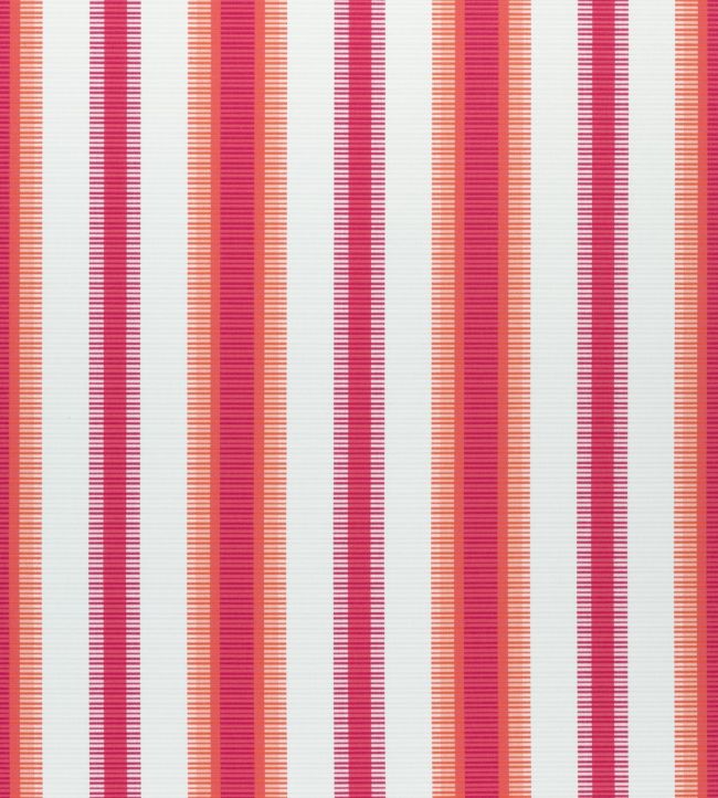 Samba Stripe Fabric by Thibaut Magenta and Coral