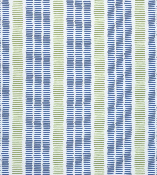 Topsail Stripe Fabric by Thibaut Royal and Green Apple