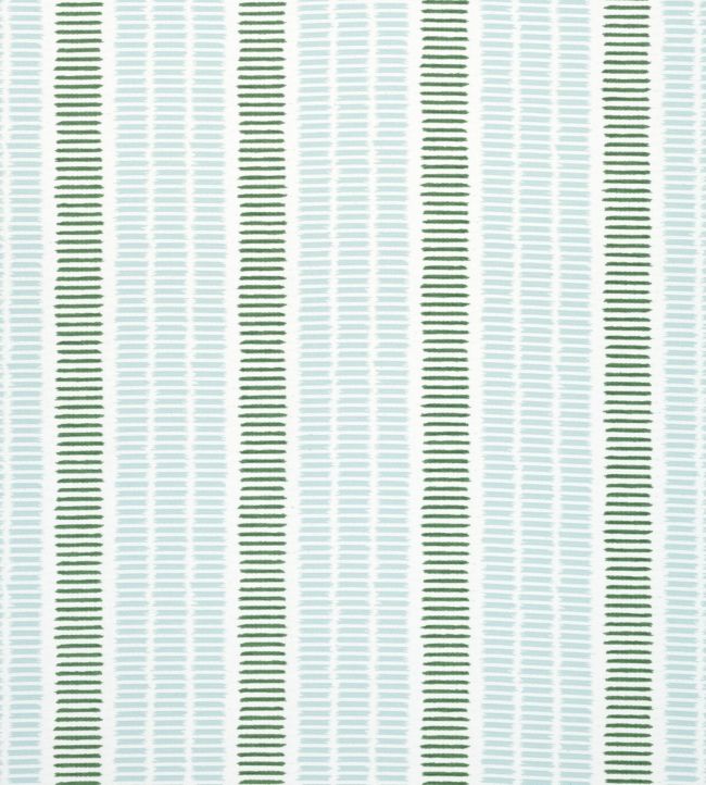 Topsail Stripe Fabric by Thibaut Seafoam and Kelly Green