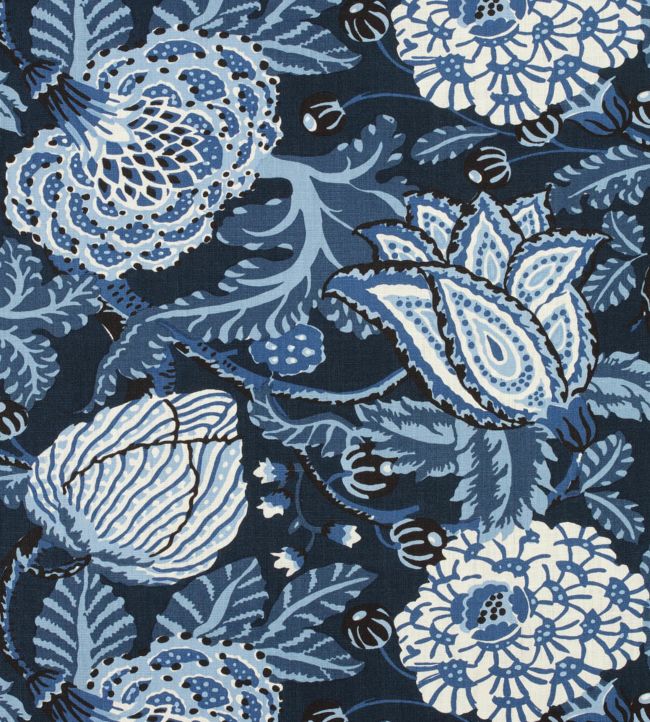 Mitford Fabric by Thibaut in Navy Jane Clayton