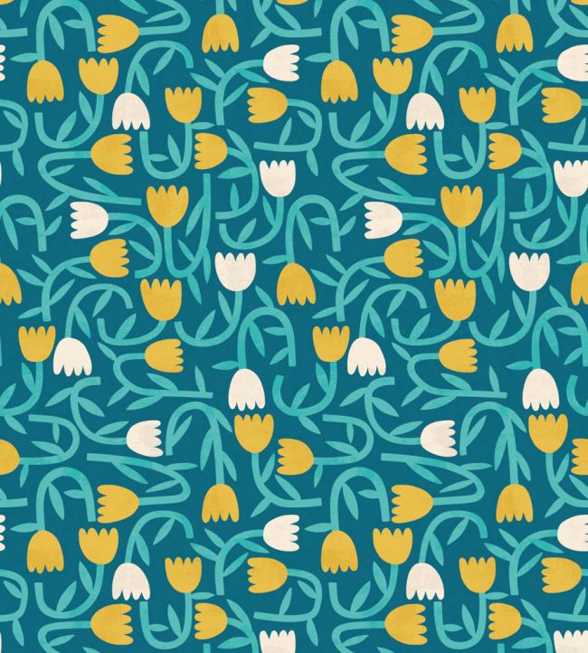Tiny Tulip Wallpaper by Ohpopsi Azure