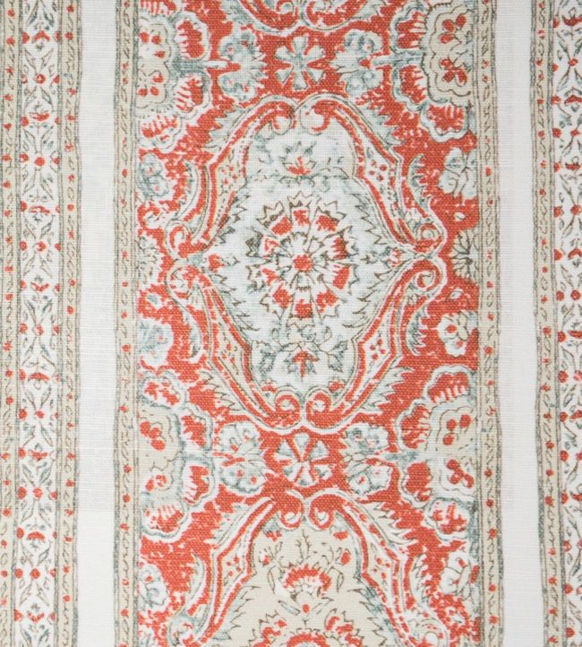 Pedana Stripe Fabric by Titley and Marr Terracotta&Sage