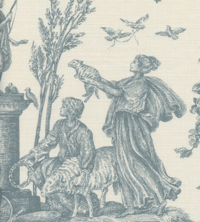 Toile Baptiste Fabric by Lewis & Wood Celeste